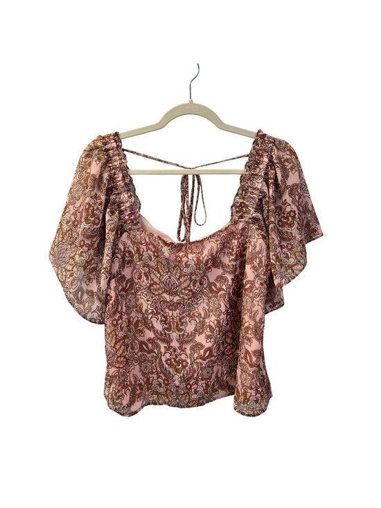 Lucy Paris Tops - NWT Lucy Paris Paisley Print Square Neck Boho Blouse Size Medium
